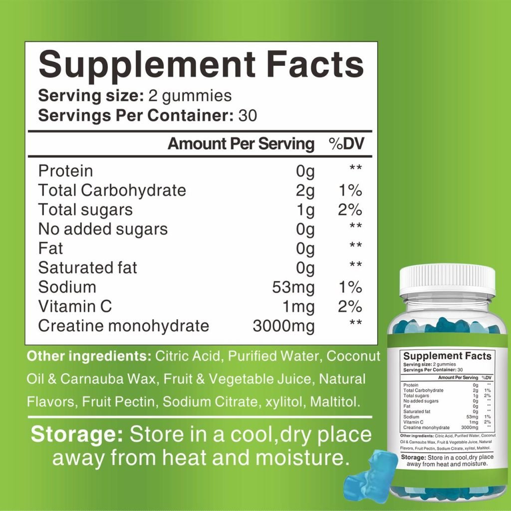 Creatine Gummies Supplement Facts